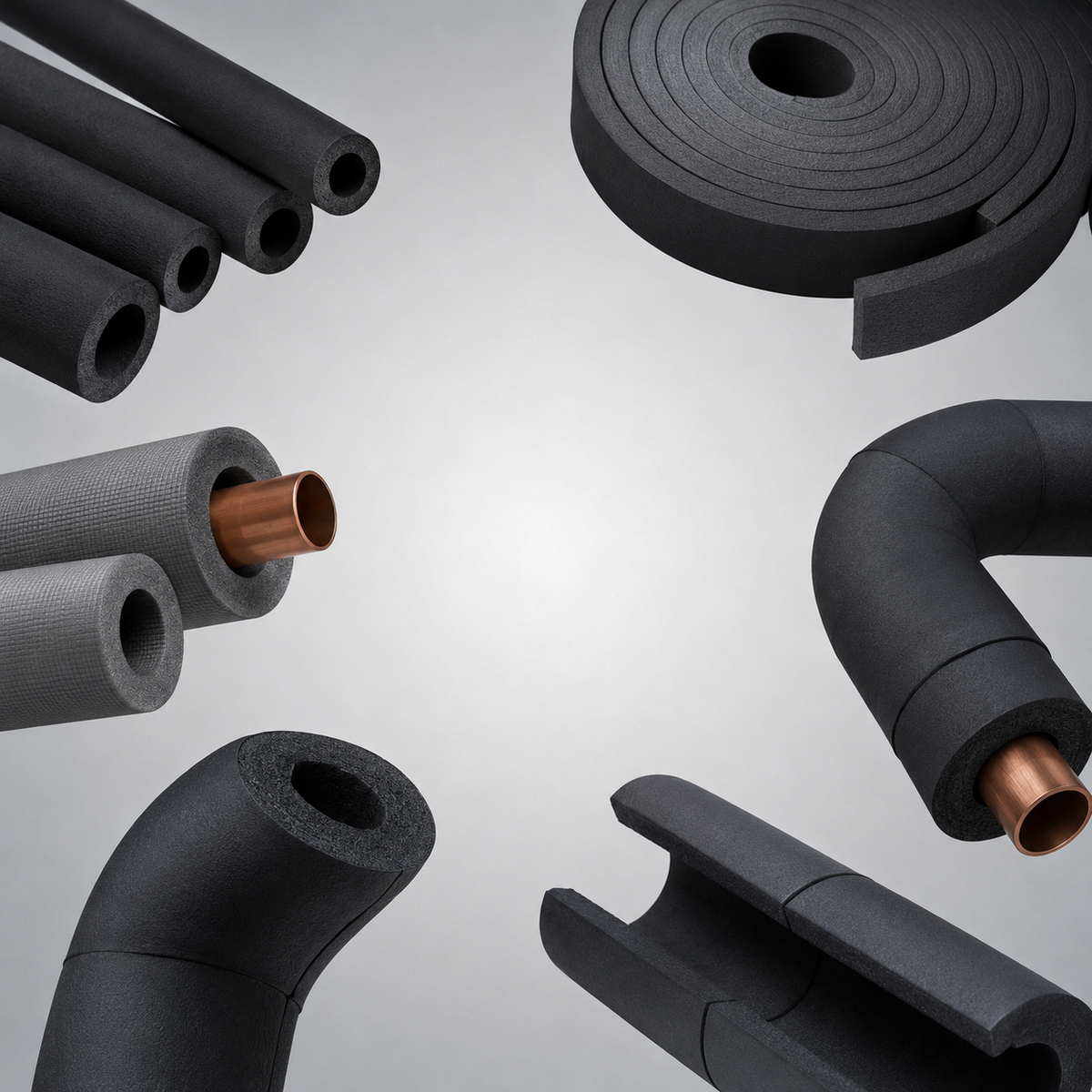Pipe insulation for water supply, heating, cooling and air-conditioning pipe systems