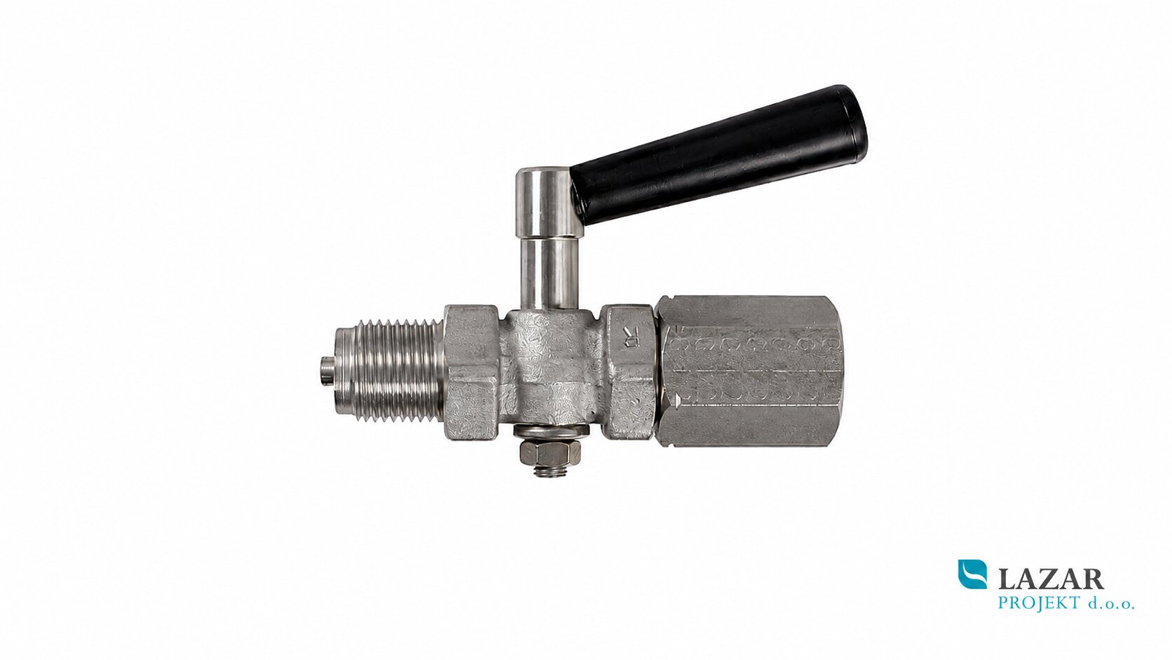 AFRISO 63090 pressure gauge shut-off valve G 1/2 made of 316Ti stainless steel with black handle