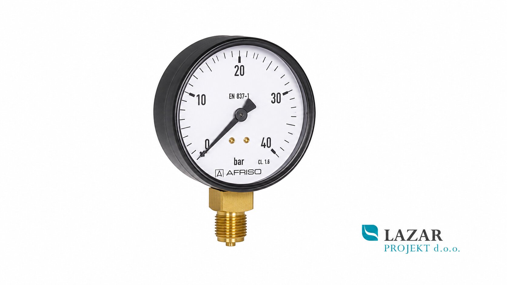 AFRISO RF85168201 pressure gauge with radial connection, measuring range 0–40 bar, Ø 80 mm, G 1/2"