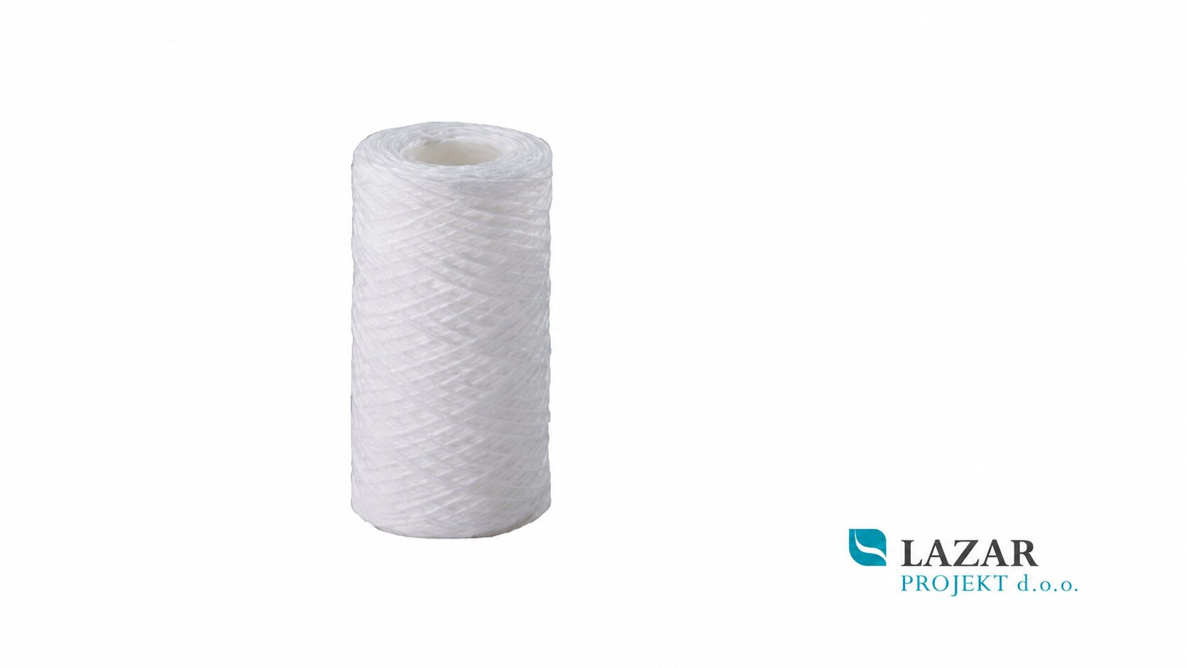 Atlas RE5112411 FA 5 SX 25 mcr filter cartridge, height 5", wound polypropylene design for mechanical water filtration.