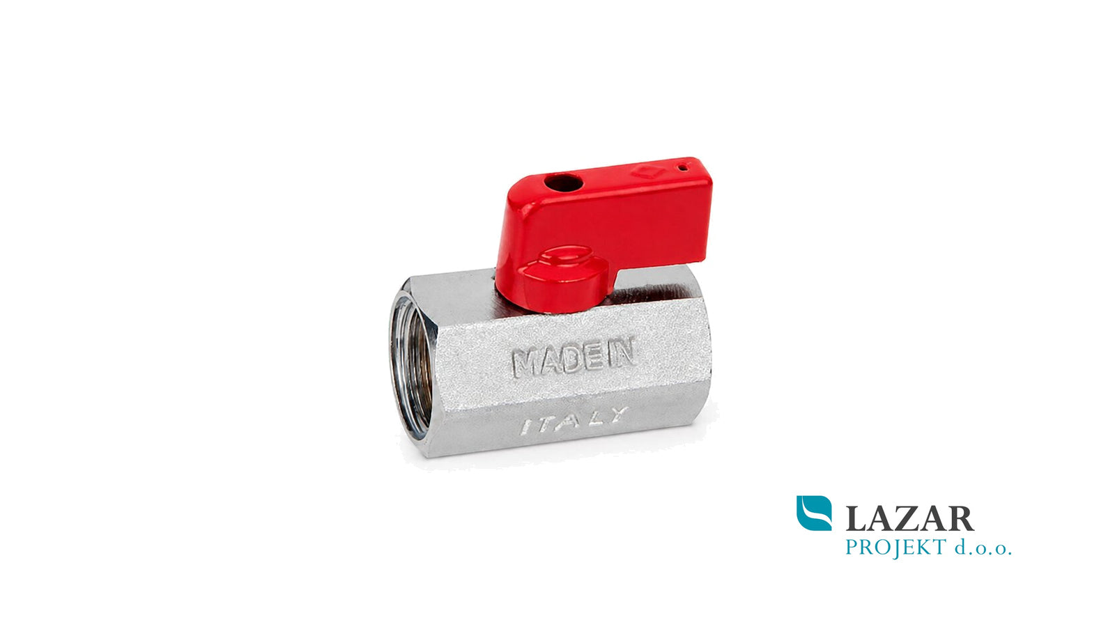 Bugatti mini ball valve art. 800 with red handle and female thread
