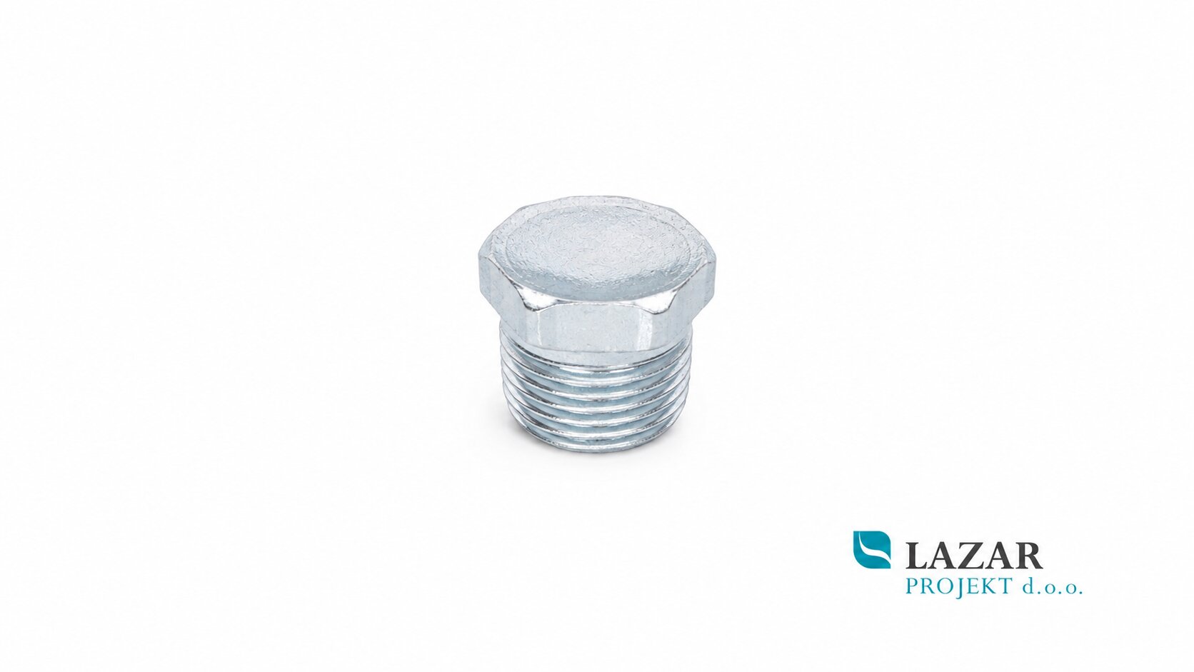Galvanised 1/2" threaded plug with hex head for plumbing and sanitary installations.