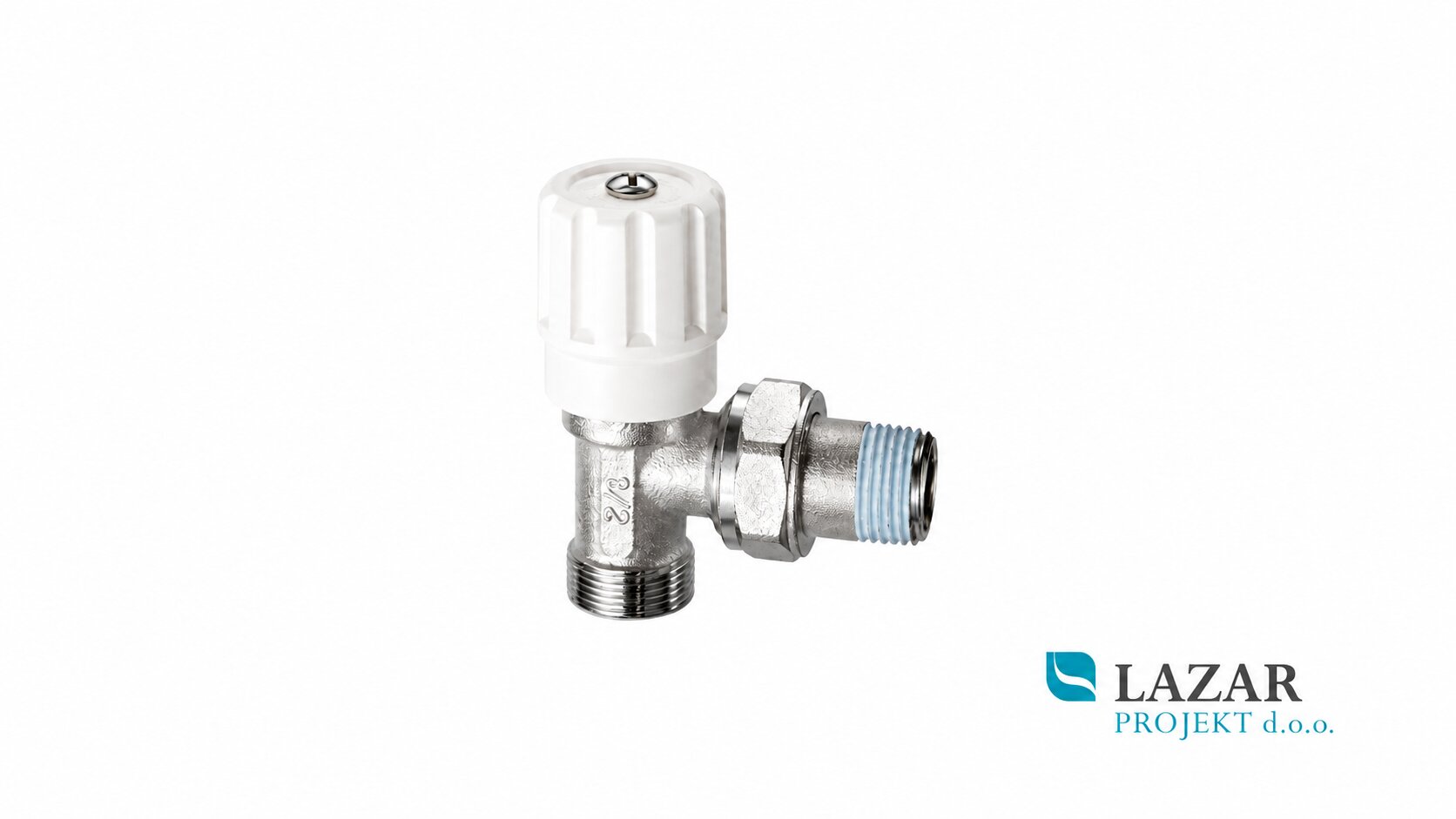 FAR 1050 38 angled chrome radiator valve 3/8" with 24/19 connection