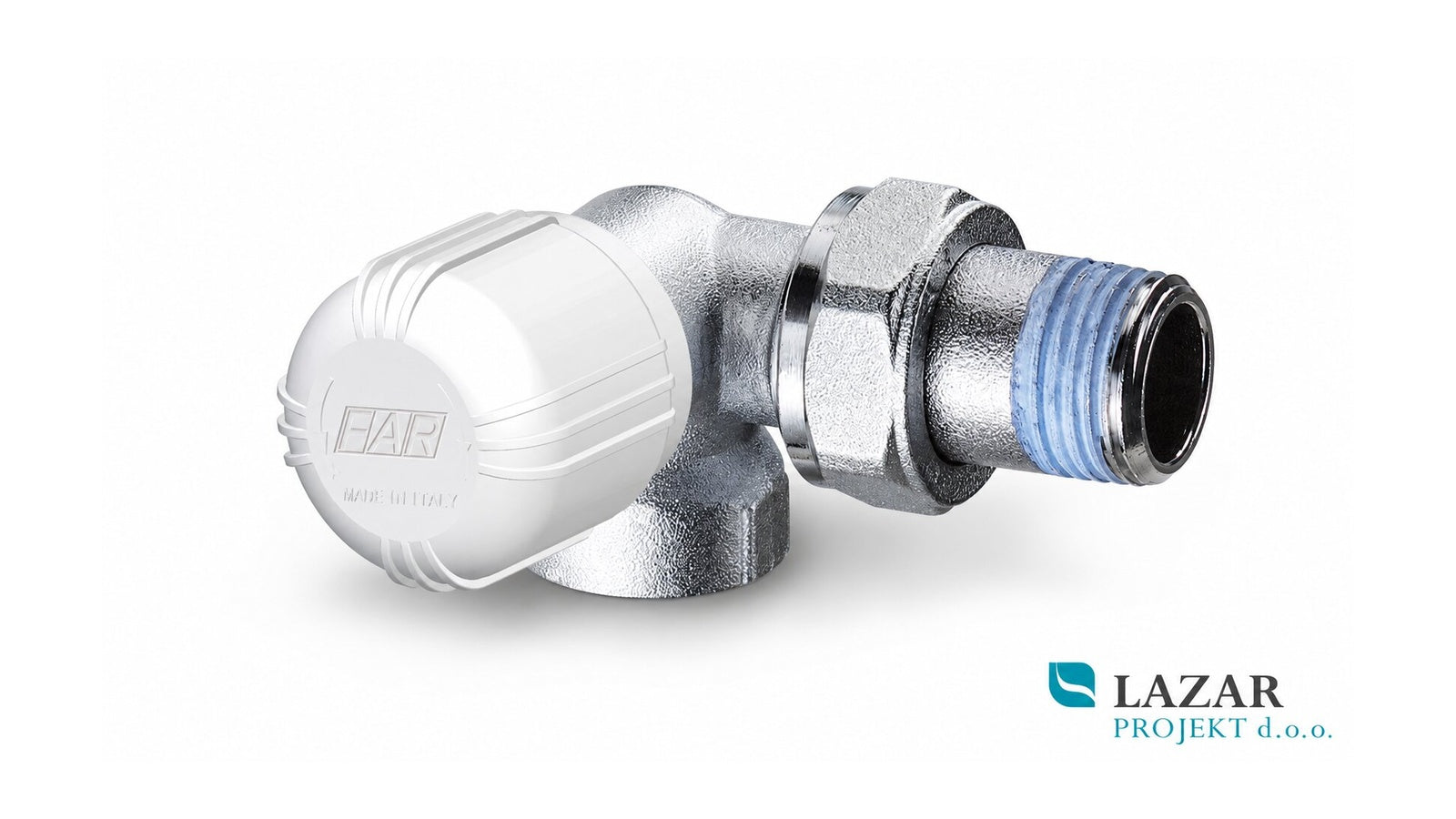 FAR 1627 12 right angled chrome thermostatic radiator valve 1/2" for steel pipe
