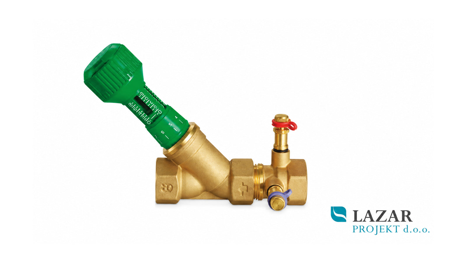 FAR 2135 oblique-seat regulating valve 3/4" for flow control in heating and installation systems
