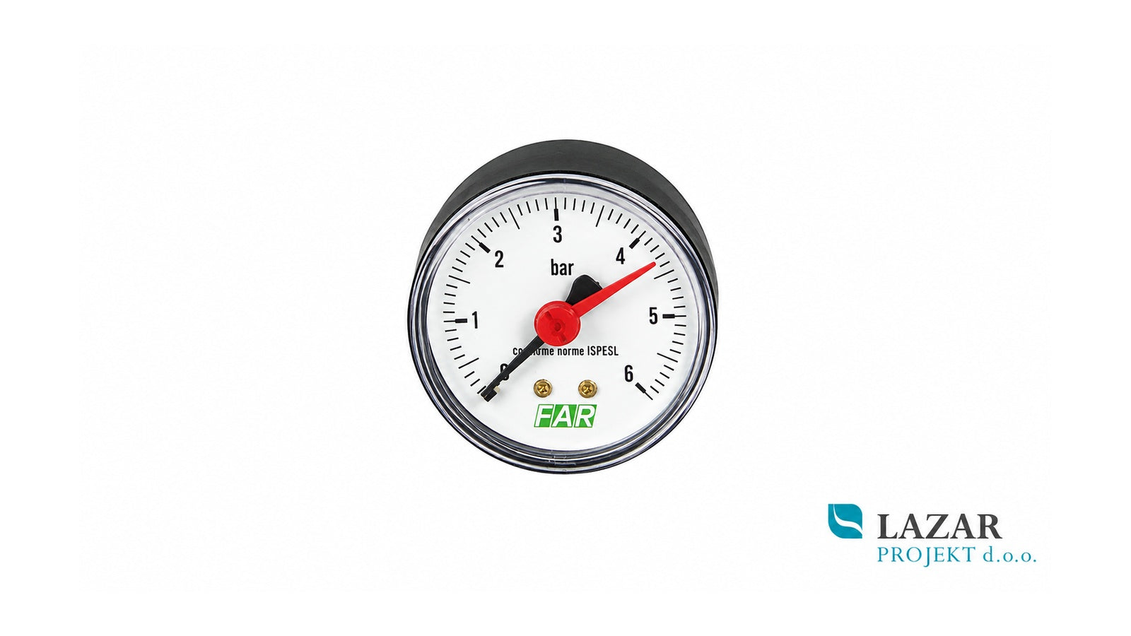 FAR 2500 axial pressure gauge Ø 63 mm with rear connection