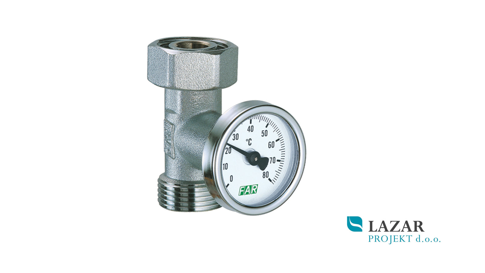 FAR 3433 thermometer with manifold adapter (Eurokonus) 3/4"