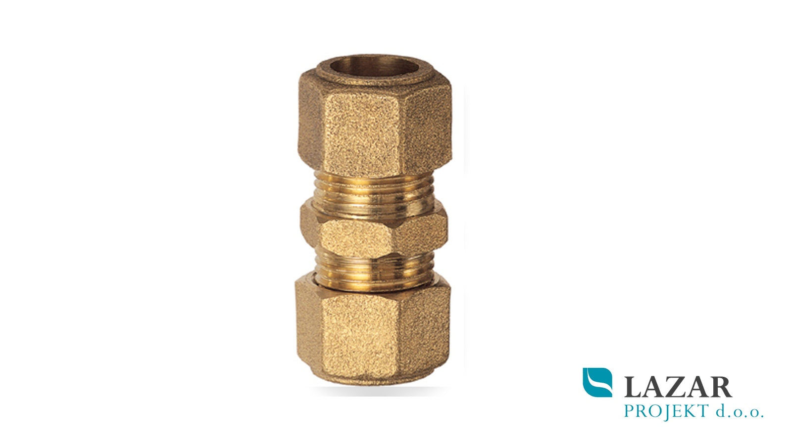 FAR 5085 2/2 brass coupling for joining two copper pipes Ø 8, 10 or 12 mm