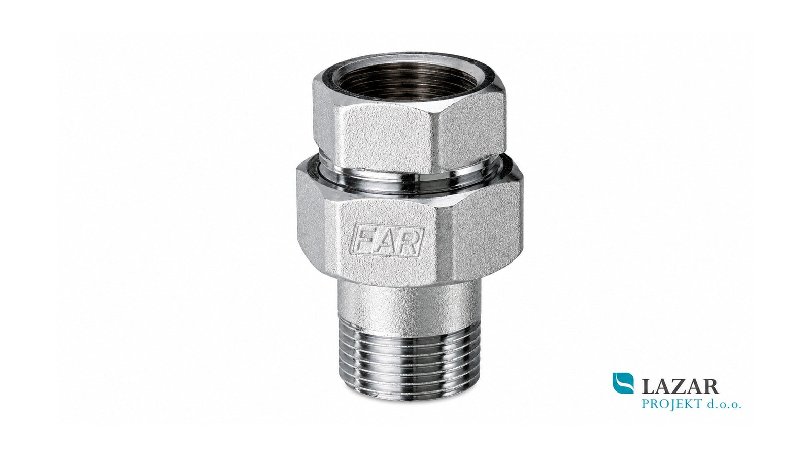 FAR 5150 straight union fitting for heating installations, sizes from 3/8" to 2"