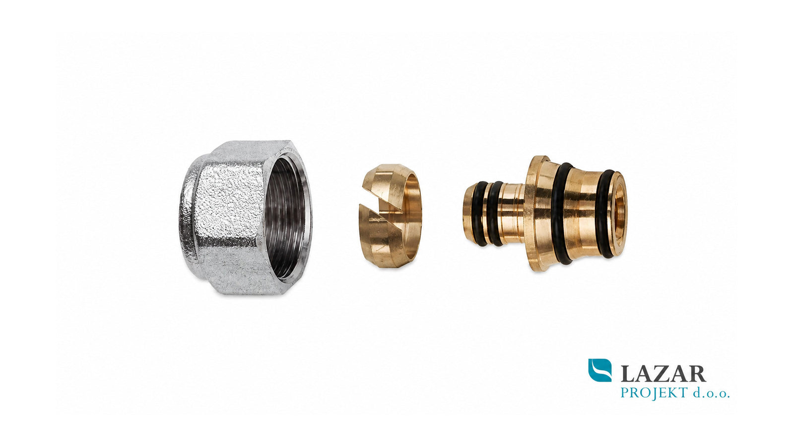 FAR 6055 58190 adapter 16 x 2 with 24 x 19 thread for connecting pipes in heating and plumbing installations.