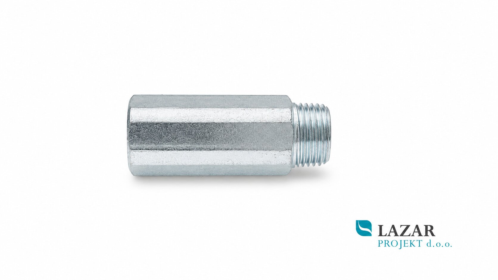 Galvanised threaded extension with internal hex socket, 1/2" – 50 mm