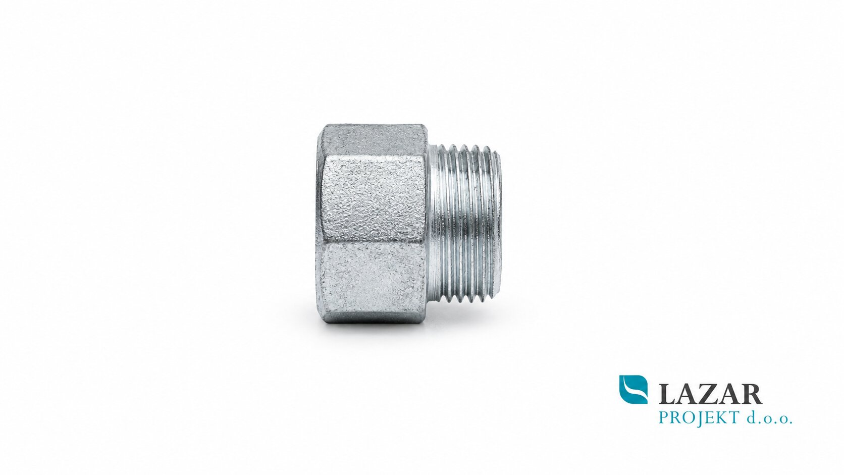 Galvanised threaded extension with internal hex socket, 1" – 20 mm