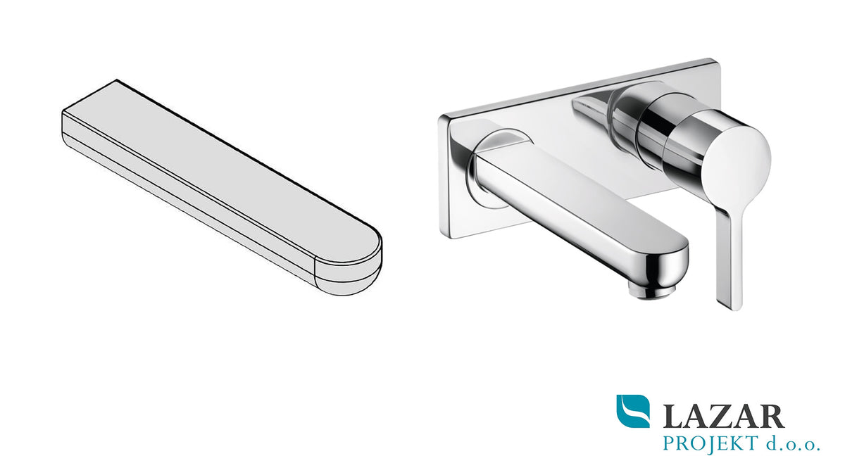 Hansgrohe Metris S 95640000 kromirani izliv 220 mm in simbolični prikaz armature