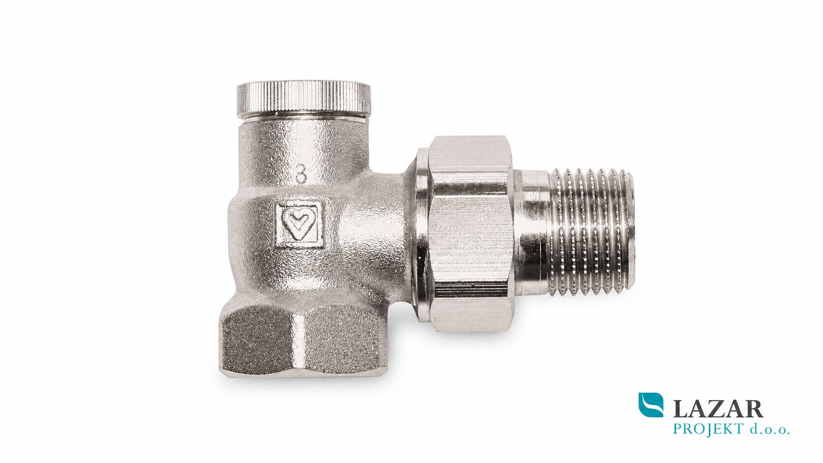 HERZ 372440 shut-off radiator valve with threaded connection and metal cap