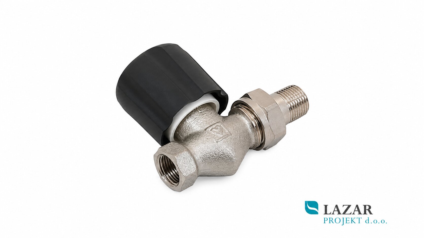 HERZ 552320 straight radiator valve GP 3/8 with black regulating head