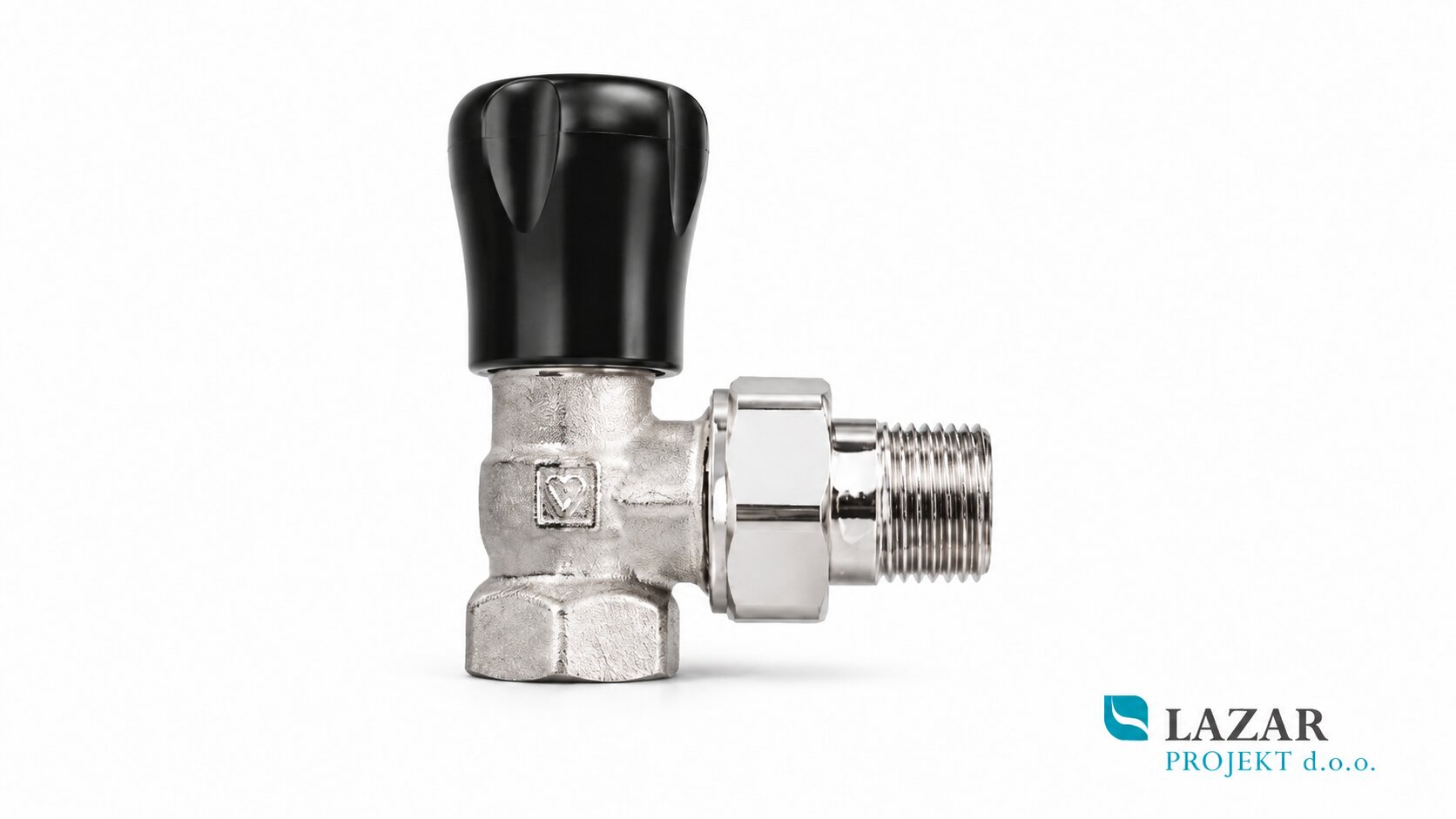 HERZ 552421 angled radiator valve 1/2 with threaded connection and regulating head