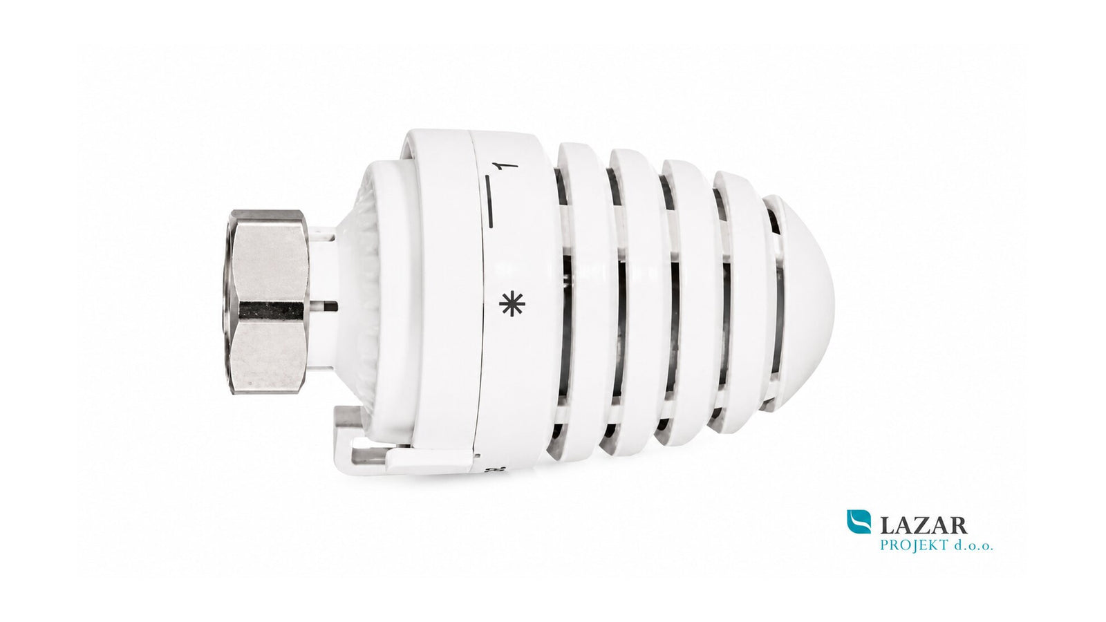 HERZ 9260-99 white thermostatic head with adjustment scale and connection nut for radiator control