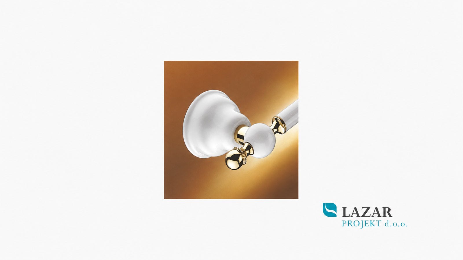 White/gold colour finish for the INDA Raffaella bathroom accessory