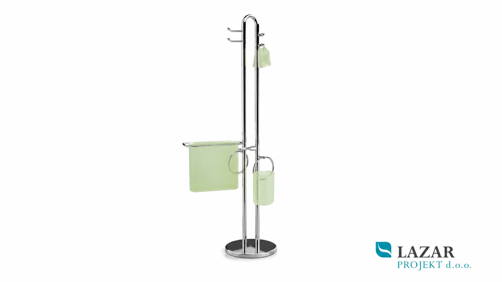 INDA A25880CR07 freestanding bathroom towel stand in chrome finish