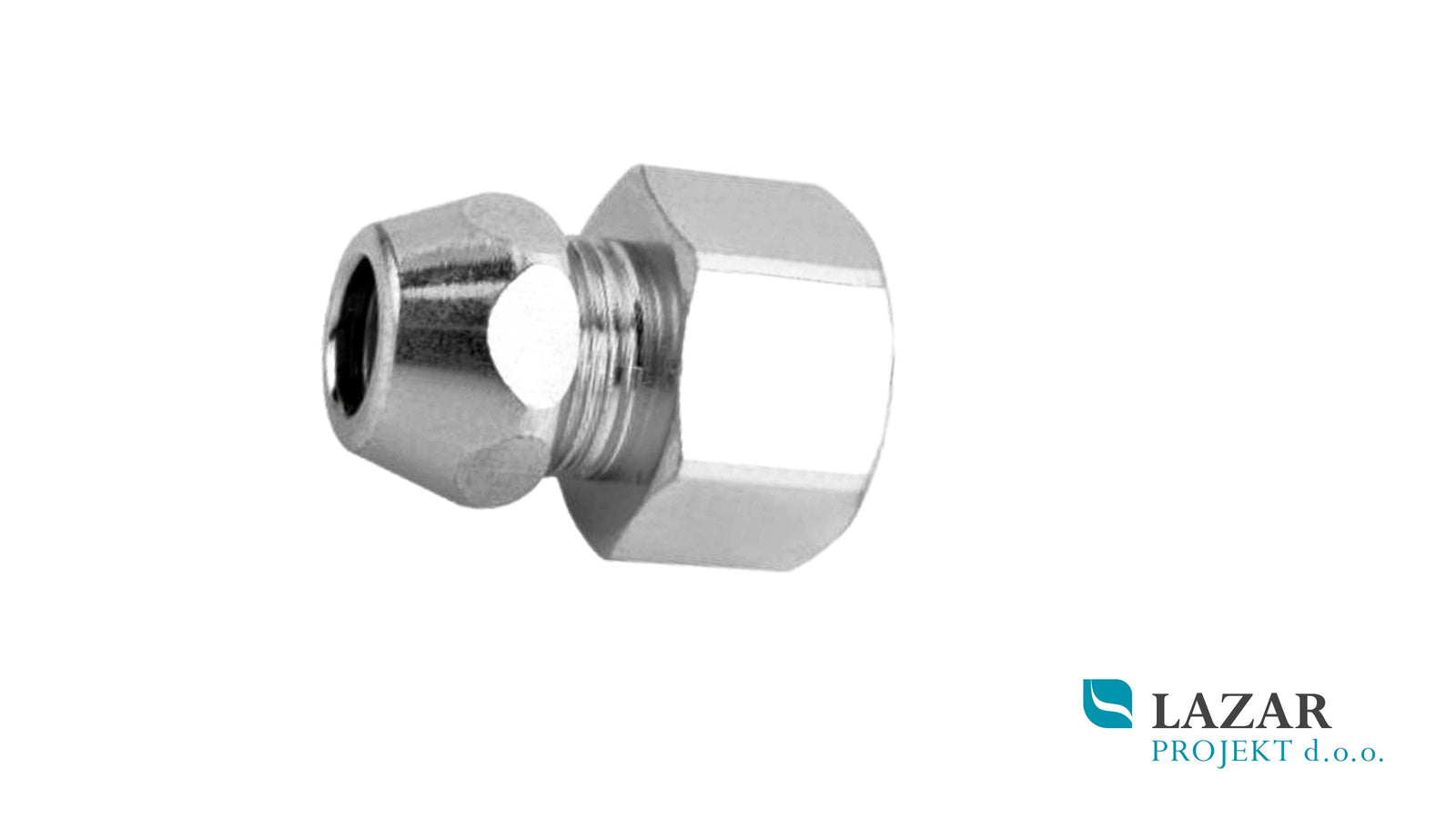 Chrome-plated connector for water heater 1/2 (DN 15) × 3/8 (DN 10) with nut
