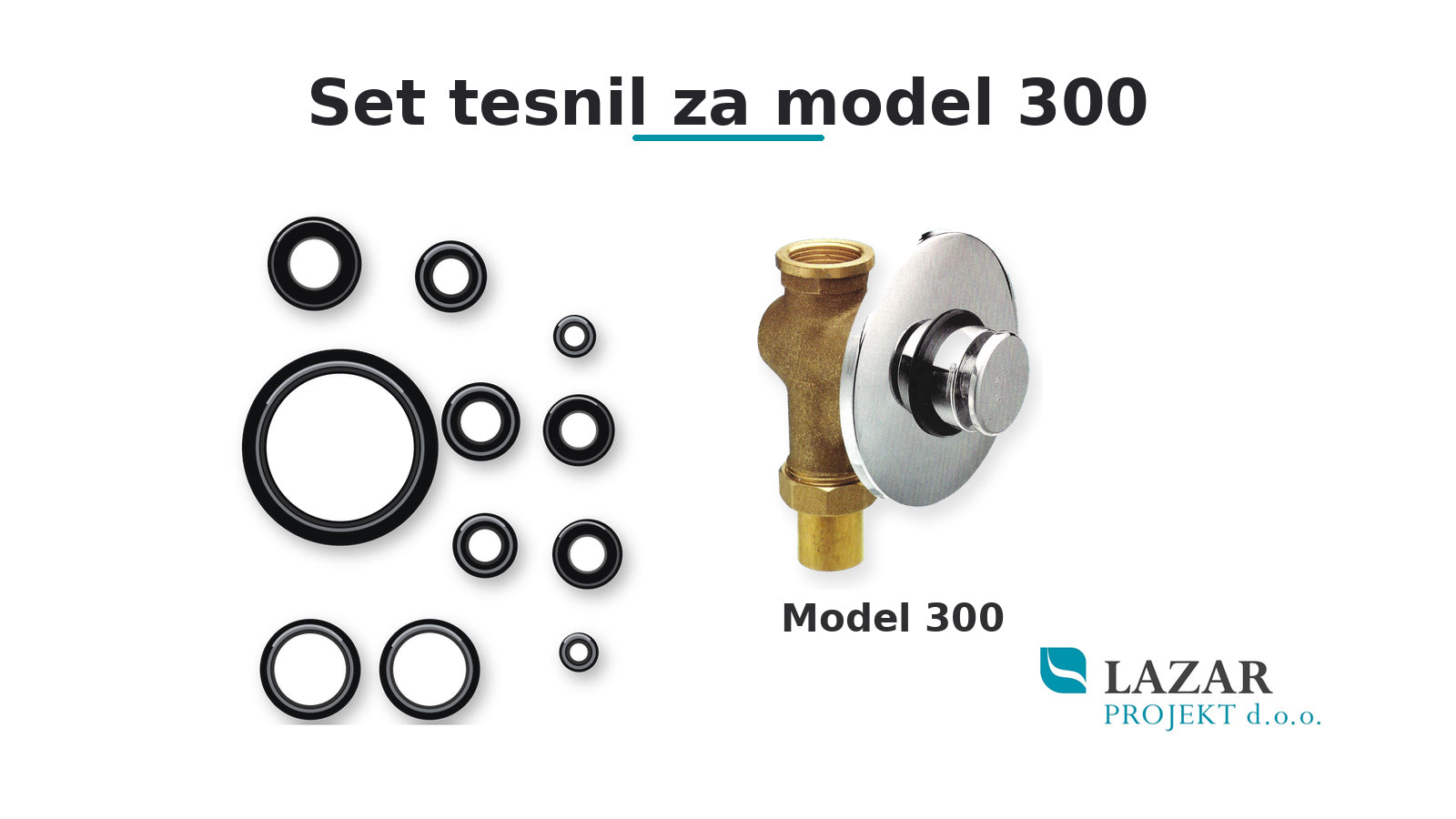La Torre T300 seal set for the push-button valve of the 300 self-closing tap