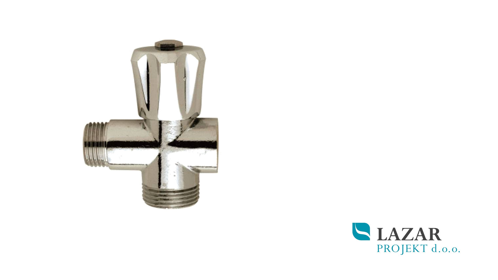 Luxor S 74 70312100 chrome-plated in-line spindle valve with 3/4″ connection for a washing machine or dishwasher