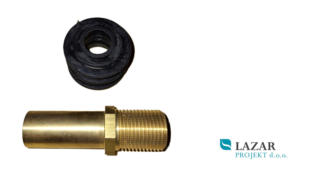Brass urinal inlet connector G 1/2 with rubber seal