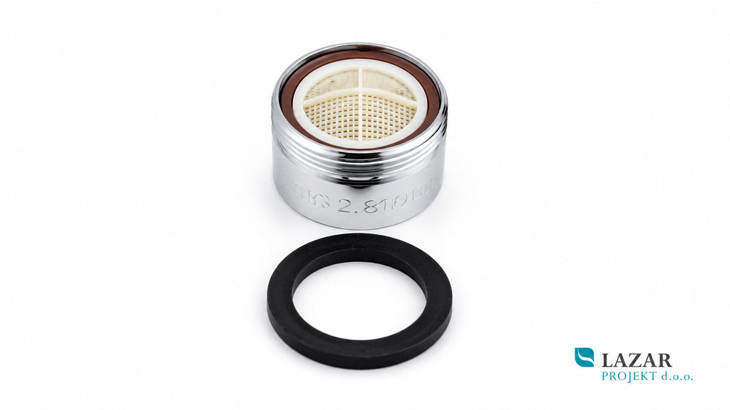Nobili RAEK219CR M28x1 chrome aerator for bath tap, top view