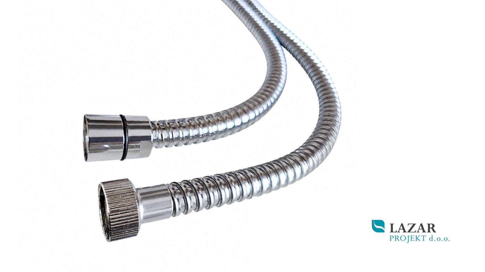 Nobili DFX135-5CR 150 cm chrome shower hose with metal braid and G1/2 connections