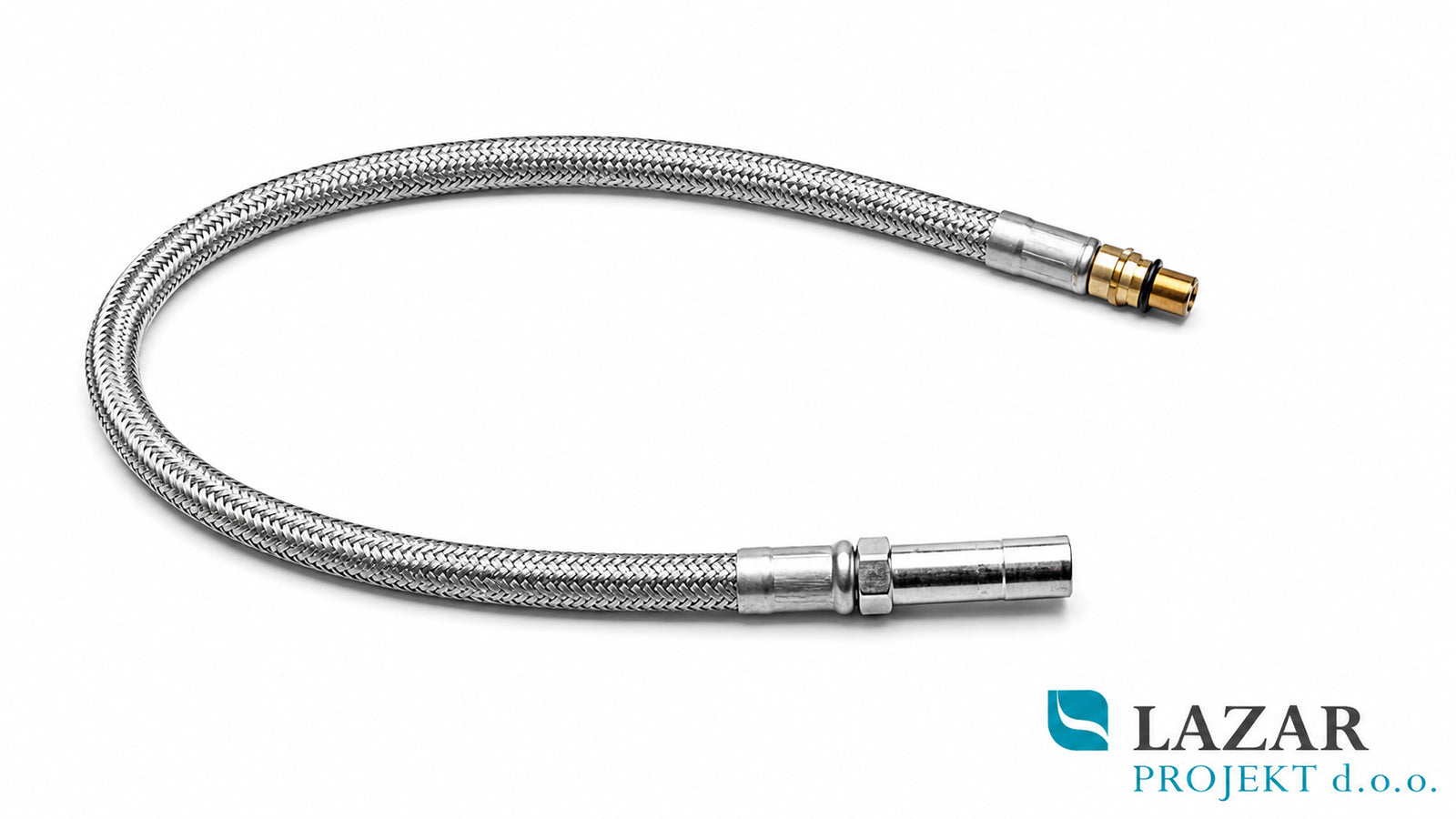 Nobili RTUK203-2 M8x1 connection hose, 450 mm length, Ø10, with metal braid