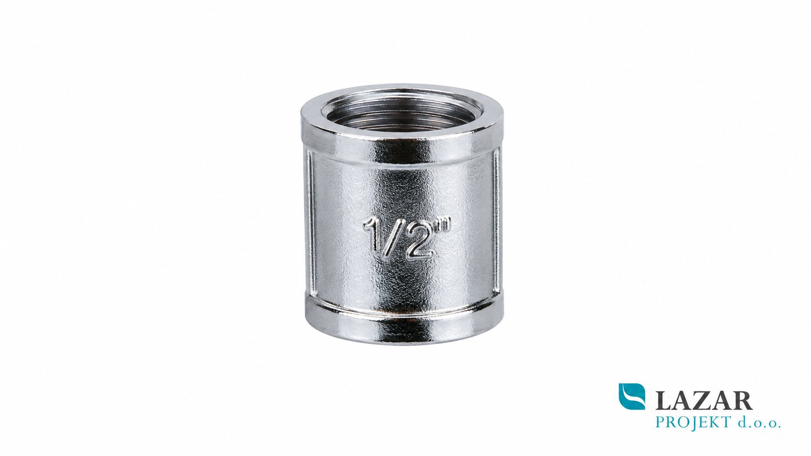 Chrome-plated 1/2" socket with female thread