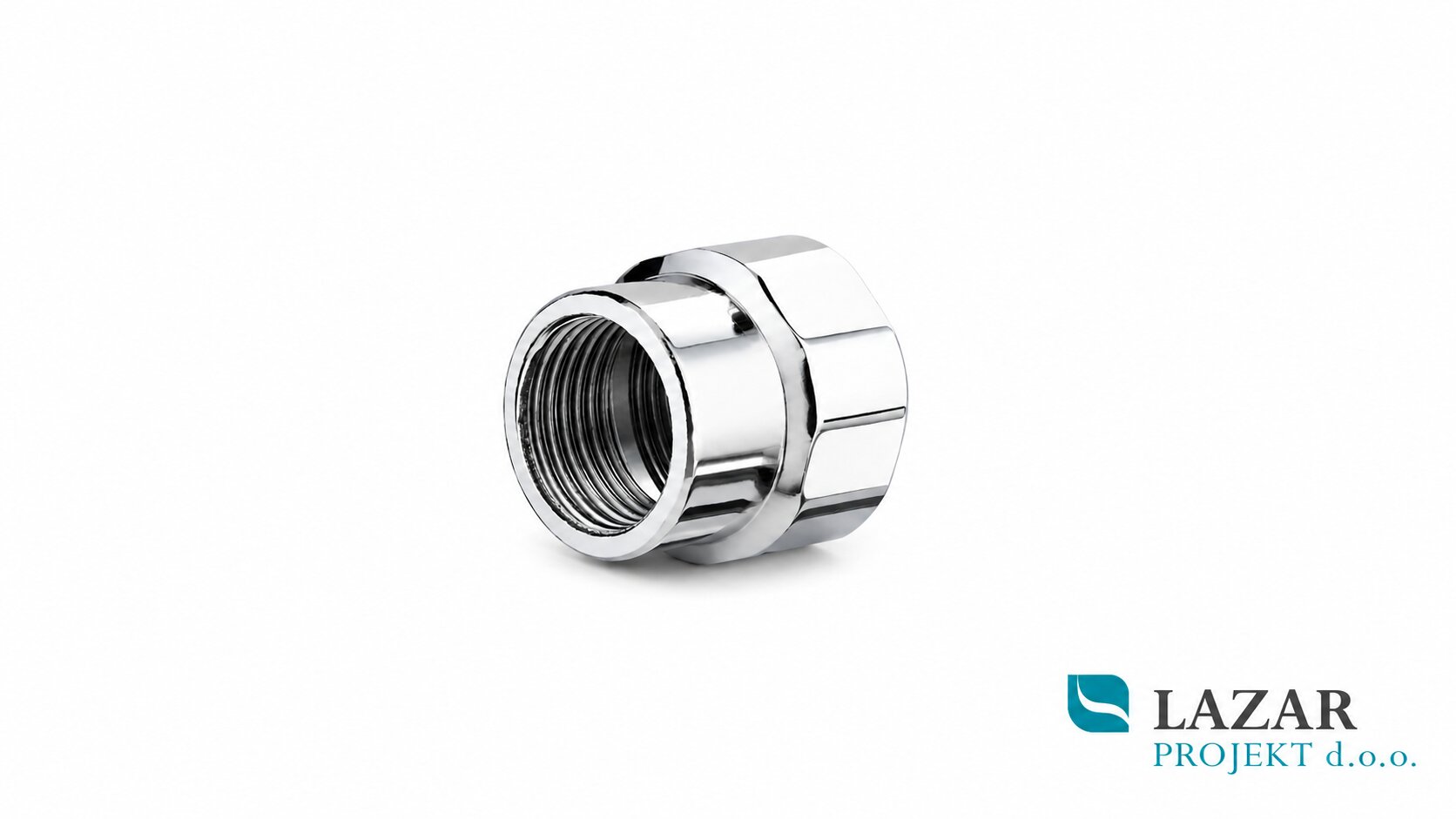 Galvanised reducing socket with 1/2" and 3/8" female threads, total length 25.5 mm, for connecting threaded pipe fittings.