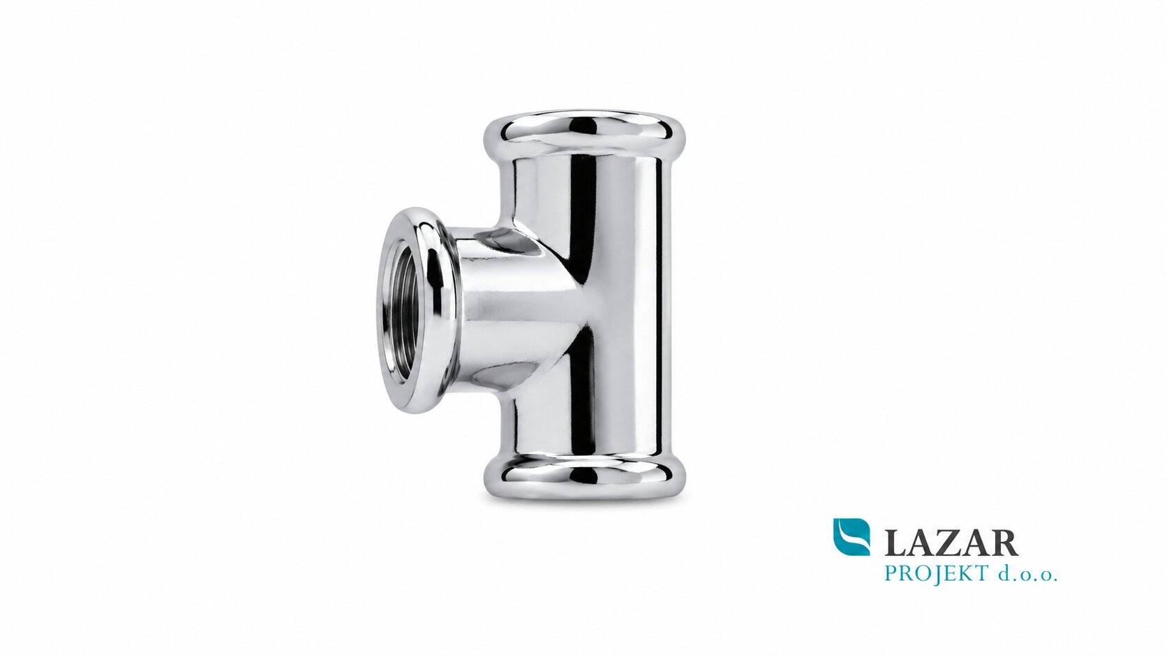 Chrome-plated tee fitting for plumbing and sanitary installations