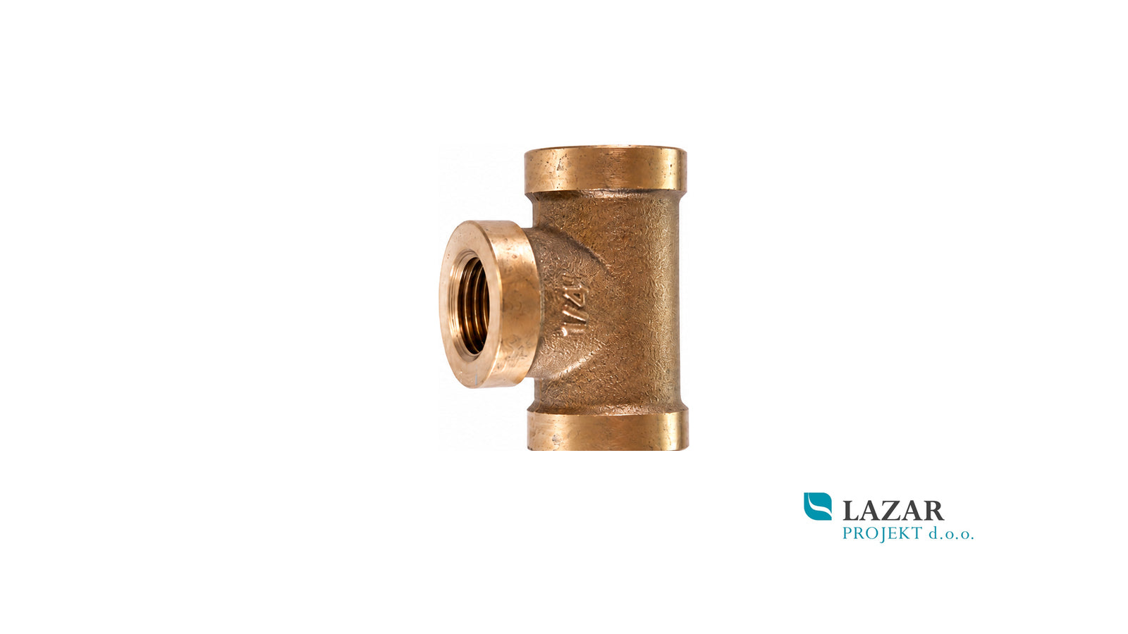 1/4" brass tee fitting for plumbing and sanitary installations
