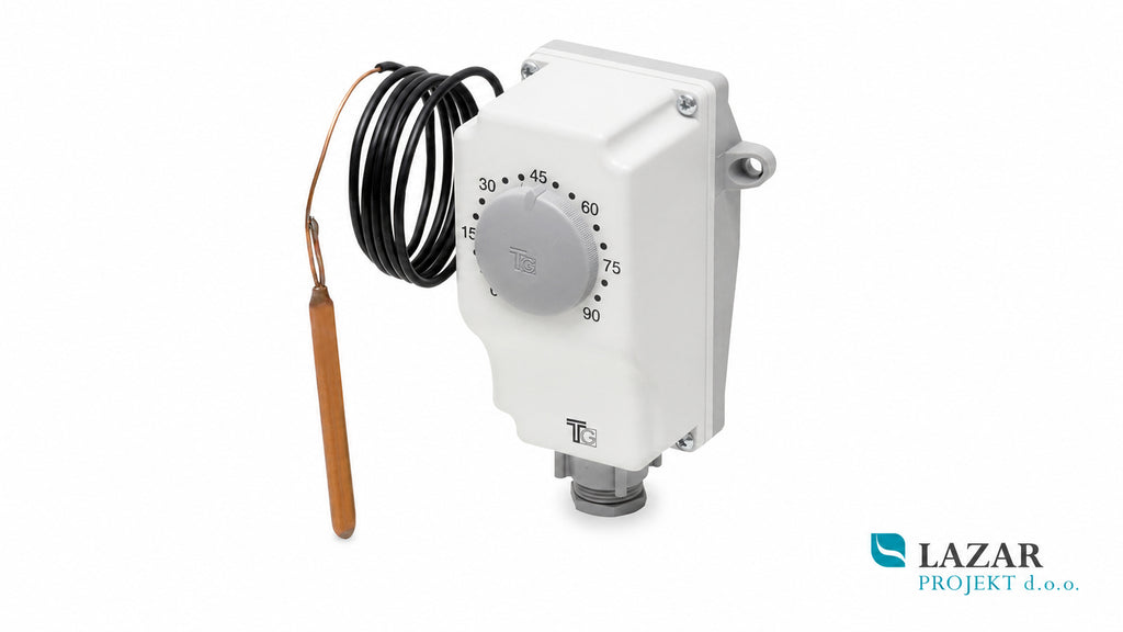 T&G 7K1.1R326.00A capillary thermostat with adjustment knob, capillary tube and sensor