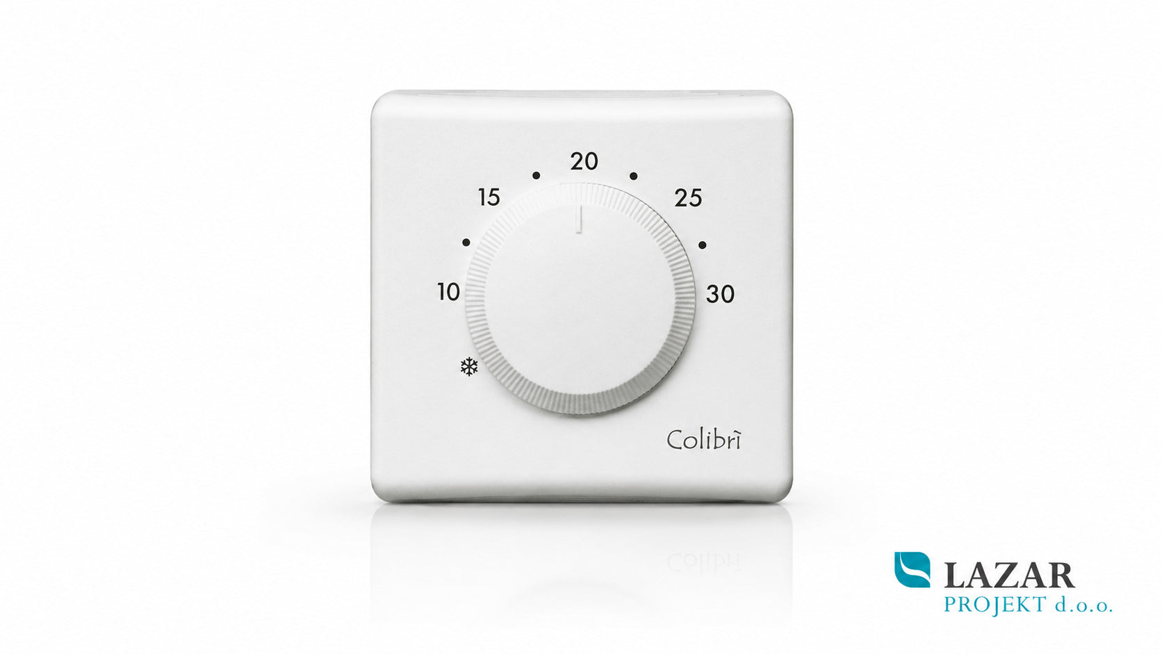 T&G Colibrì 65C-01331-00A room thermostat with adjustment knob and temperature scale from 10 to 30 °C