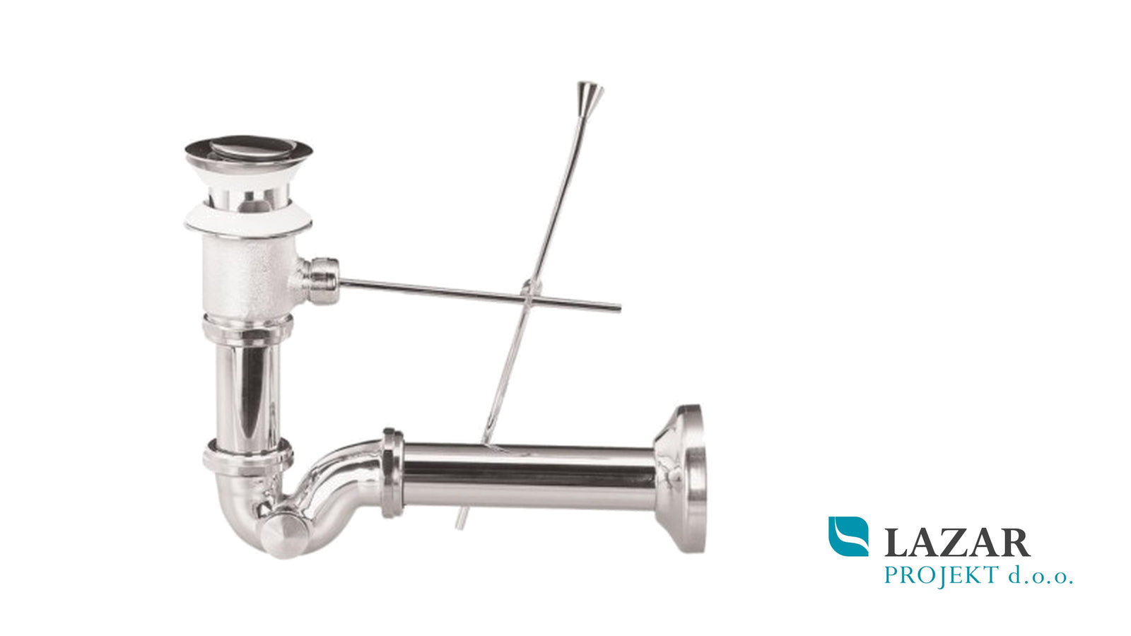 Unitas 16303 chrome-plated bidet waste set G 1 1/4" with pull-rod drain mechanism