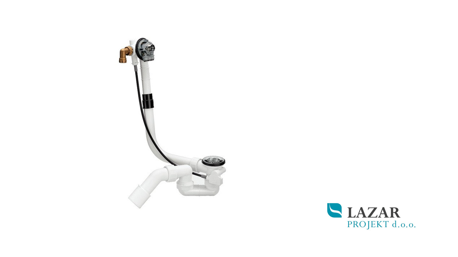 Viega 300029 / 6161.32 Multiplex Trio bathtub drain-overflow with water inlet through overflow body, without trim set.
