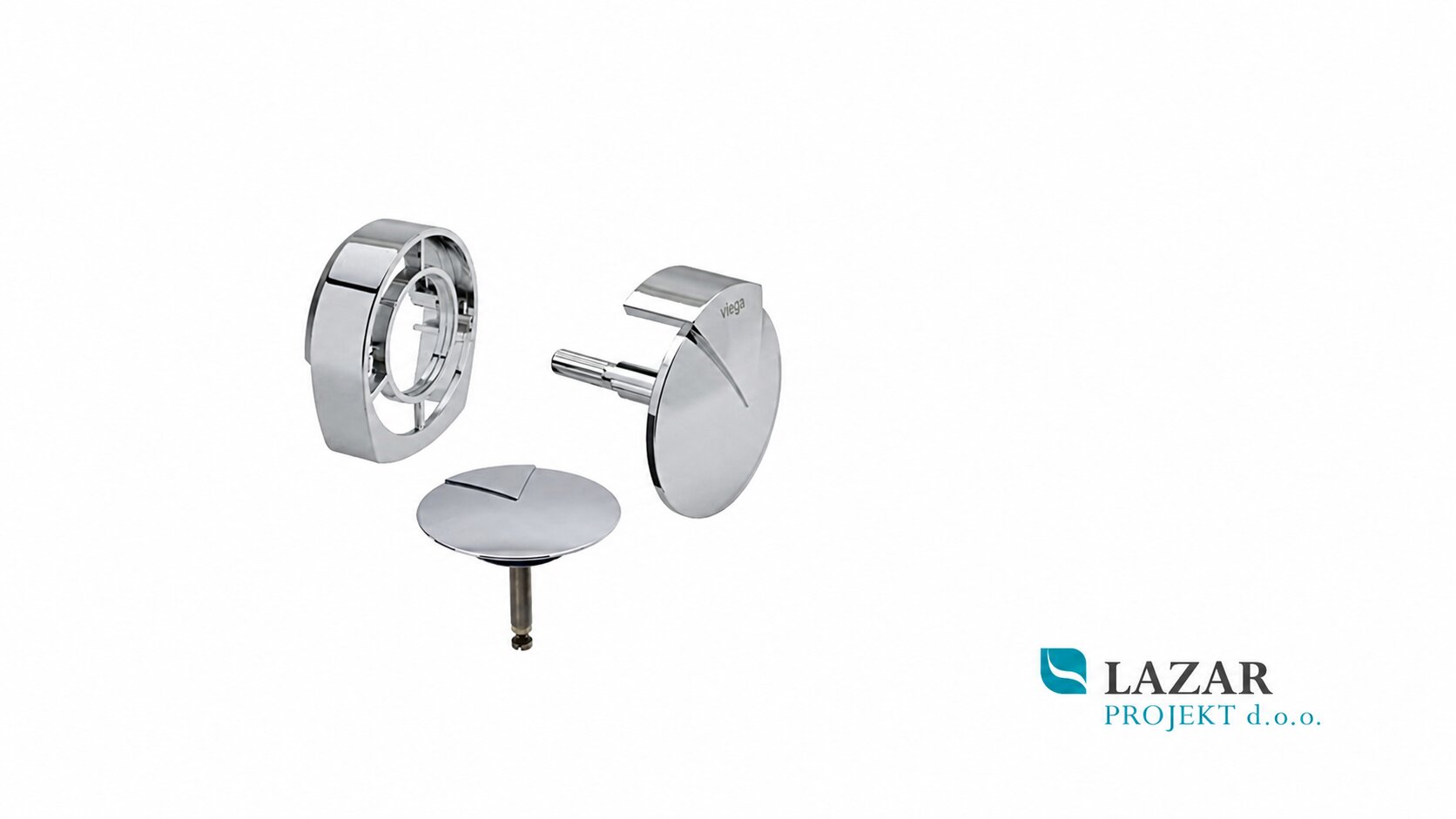 Viega 306847 Visign MT1 equipment set 6161.05 in chrome finish for Multiplex Trio drain-overflow set
